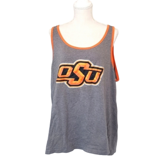 OSU Cowboy Men 2XL X-Large Gray Orange Soft Athletic Gym Tank Top Shirt - Picture 1 of 6